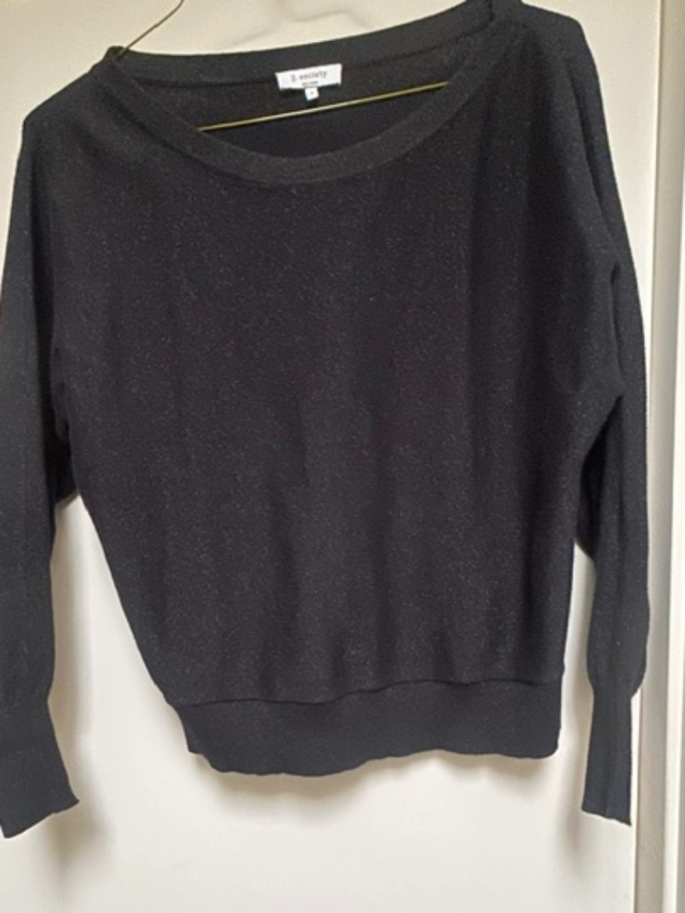 . Society Black metallic  sweater.